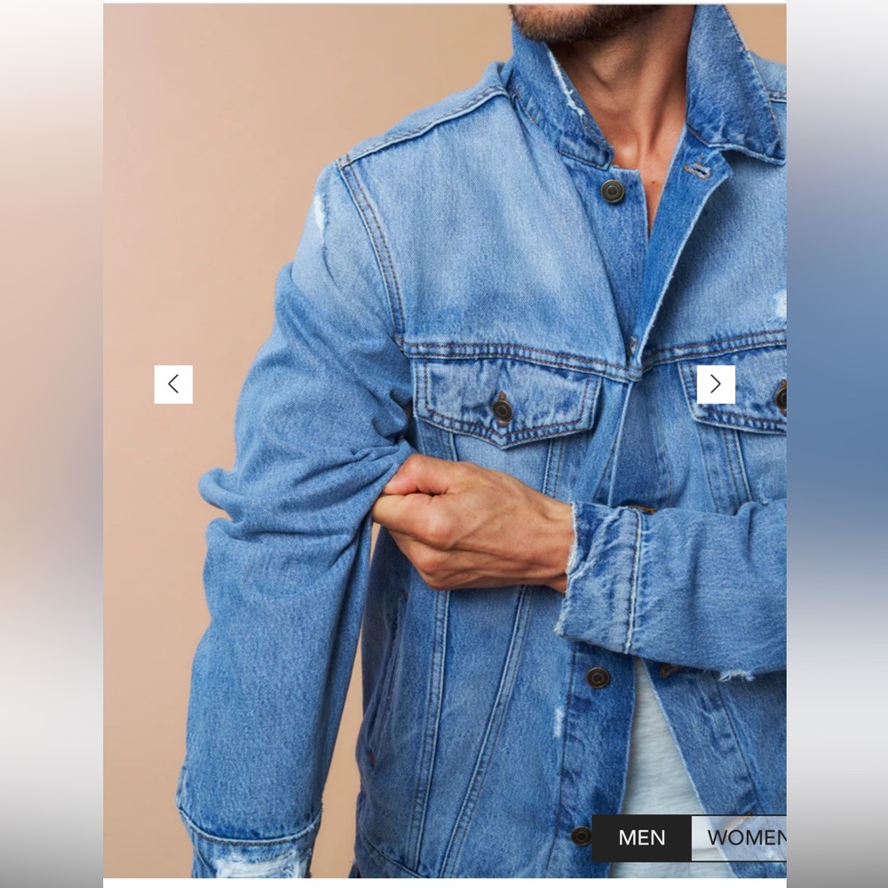 SER.O.YA Oversized Unisex Ryan distressed denim jacket. Men’s M / Women’s L - Picture 8 of 9